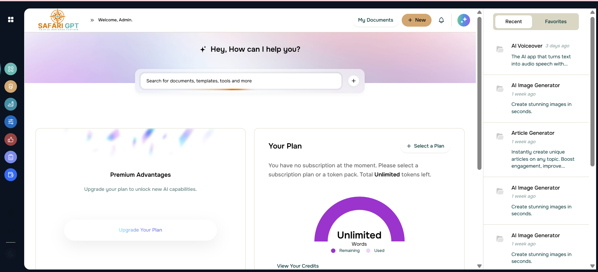 Image of Safari AI dashboard